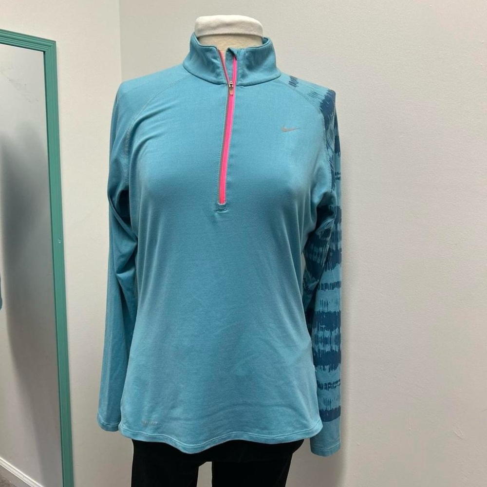 Nike Dri Fit 1/4 zip Blue Long Sleeve Pullover